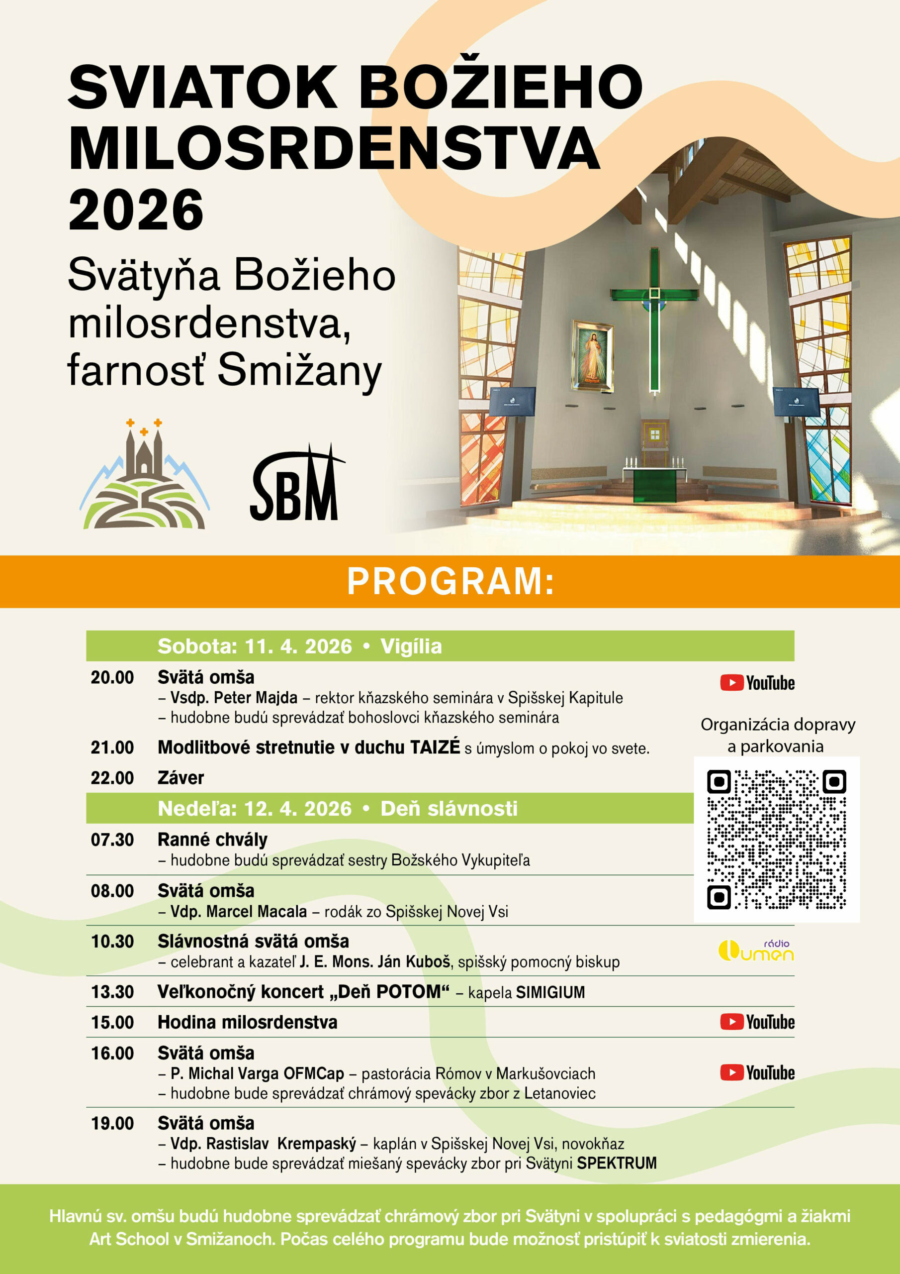 Sviatok Božieho milosrdenstva vo svätyni v Smižanoch – plagát